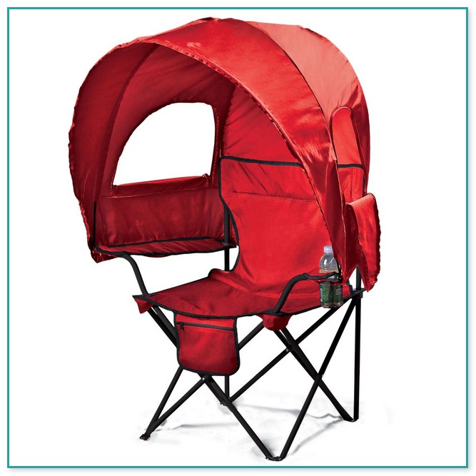 Folding Camp Chair With Canopy Shade Cover