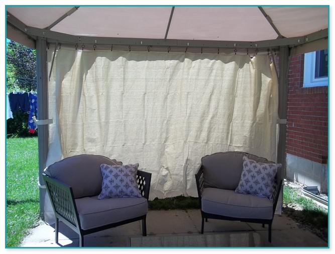 Gazebo With Privacy Curtains