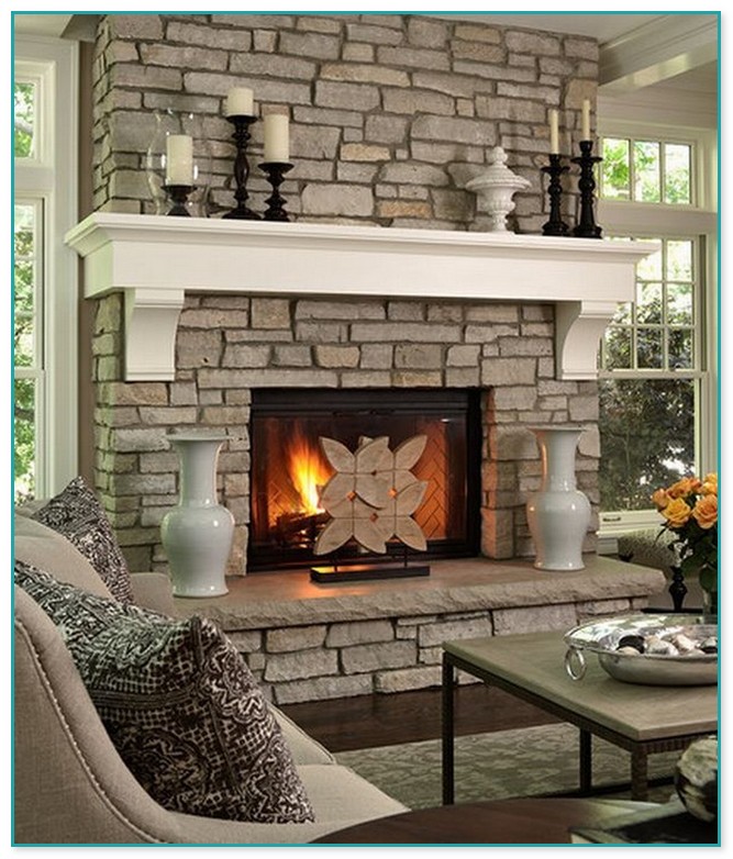 Decorating A Stone Fireplace Mantel