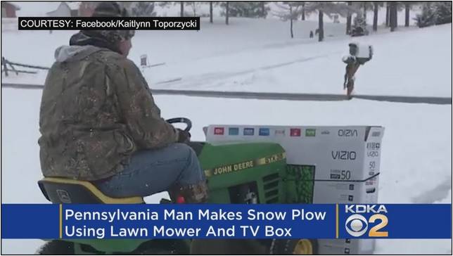Lawn Mower Snow Plow Tv Box