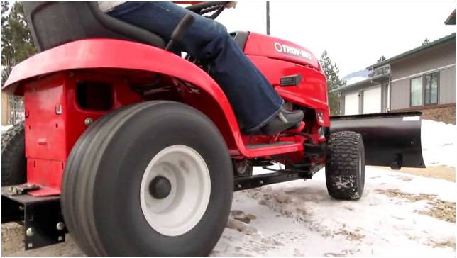 Lawn Mower With Snow Plow Youtube