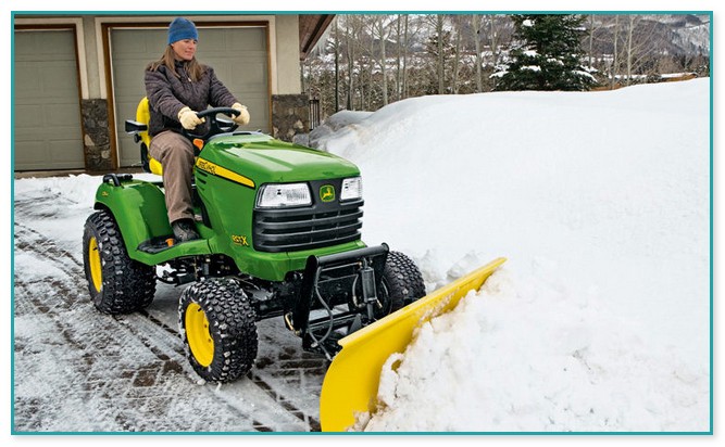 Riding Lawn Mower With Snow Plow